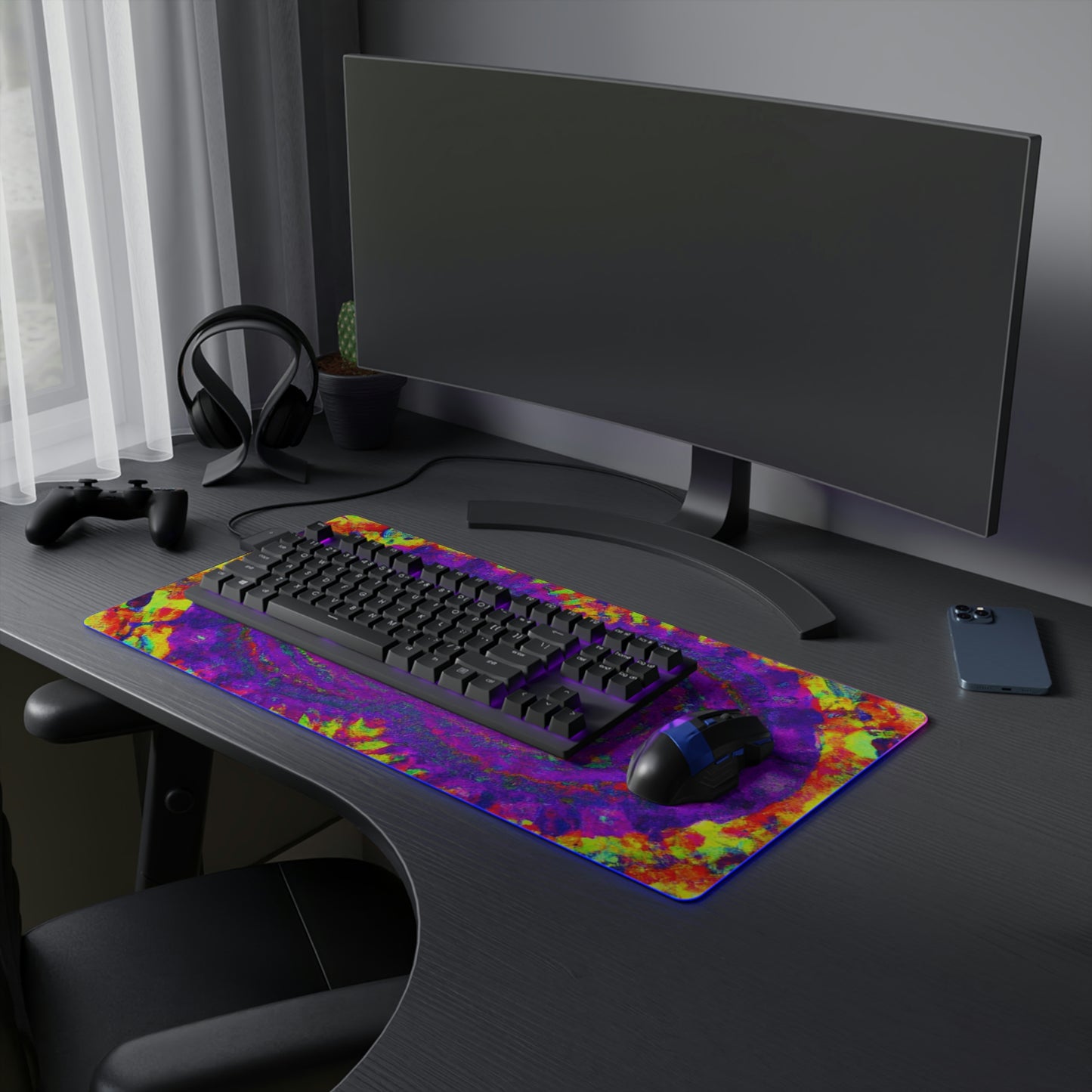 Sparky the Super Robot! - Psychedelic Trippy LED Light Up Gaming Mouse Pad