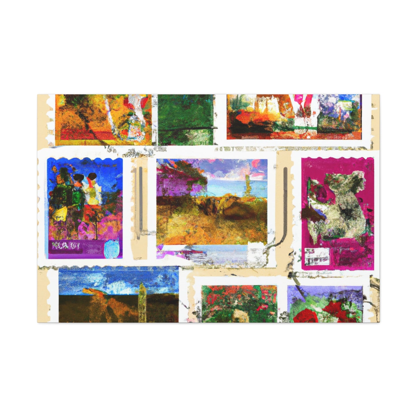 Global Expressions Stamps - Postage Stamp Collector Canvas Wall Art