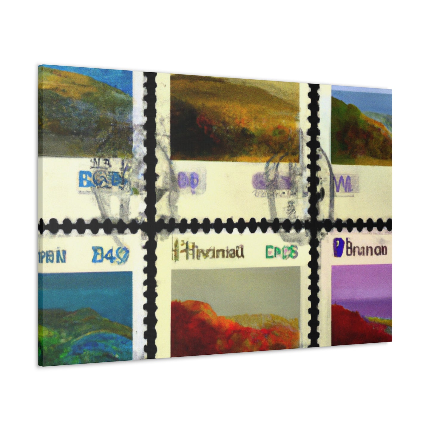 World Tour stamps - Postage Stamp Collector Canvas Wall Art