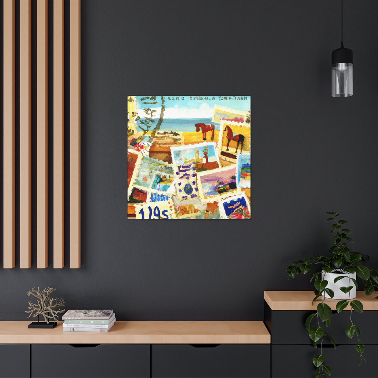 Global Wonders Stamp Collection - Postage Stamp Collector Canvas Wall Art