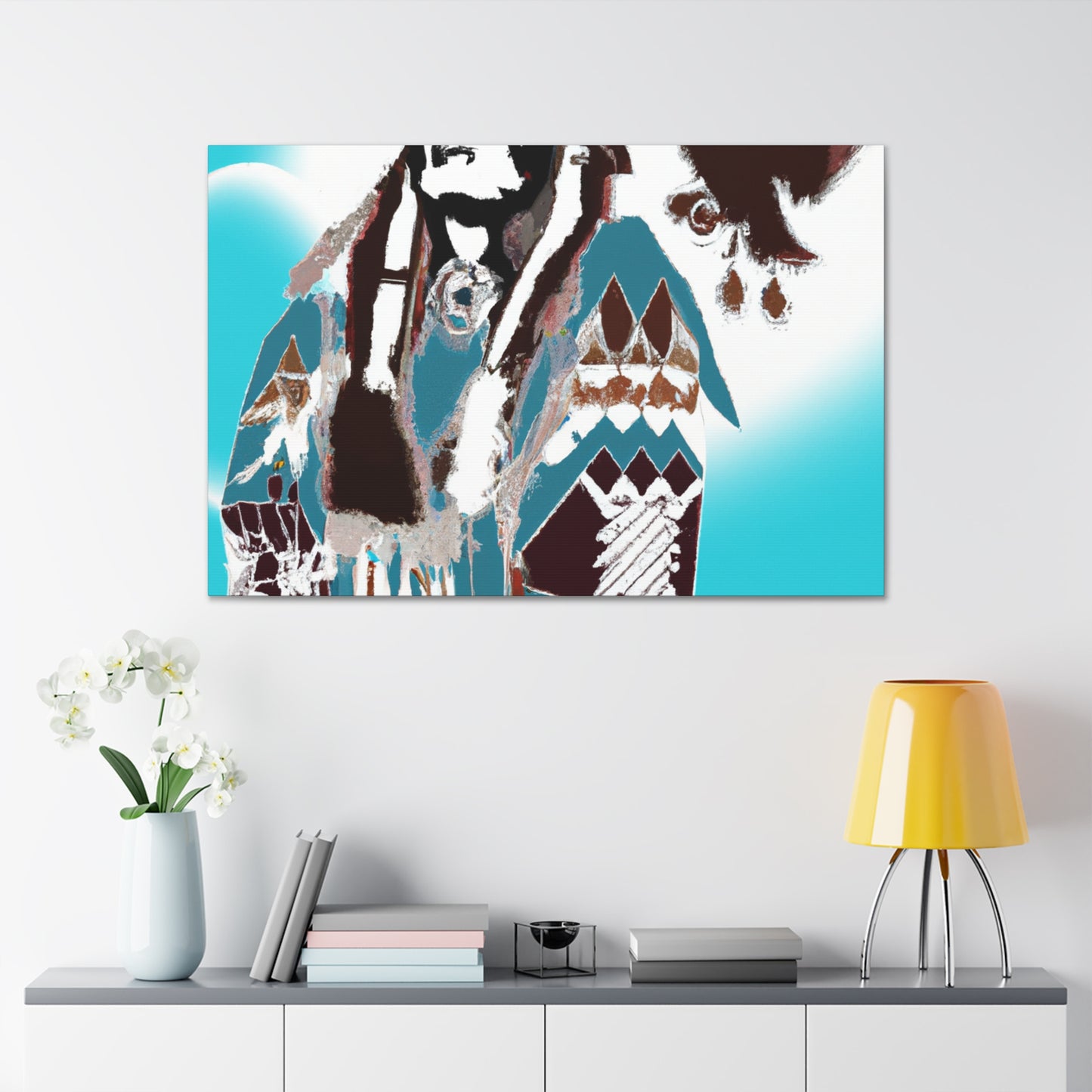 Running Bear - Native American Indian Canvas Wall Art