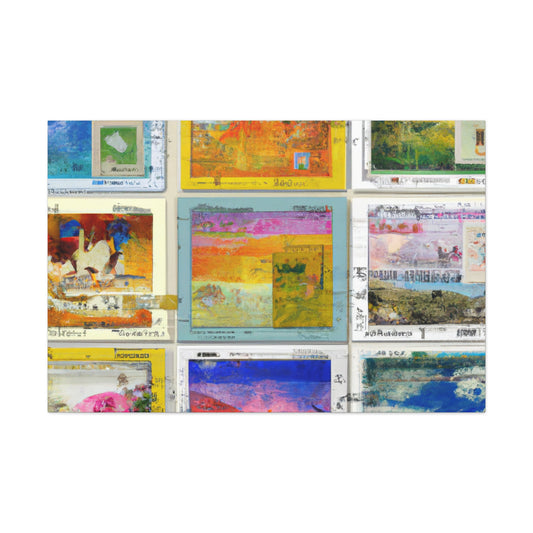 World of Wonders Stamp Collection - Postage Stamp Collector Canvas Wall Art