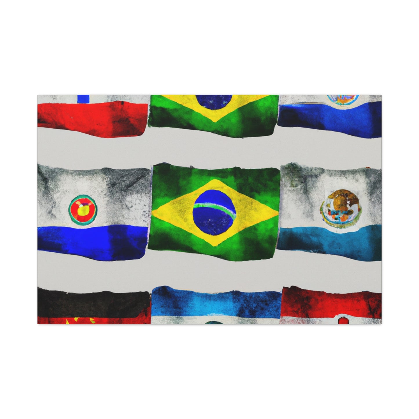 Adelina De Oliveira (1892-1951) - Flags Of The World Canvas Wall Art