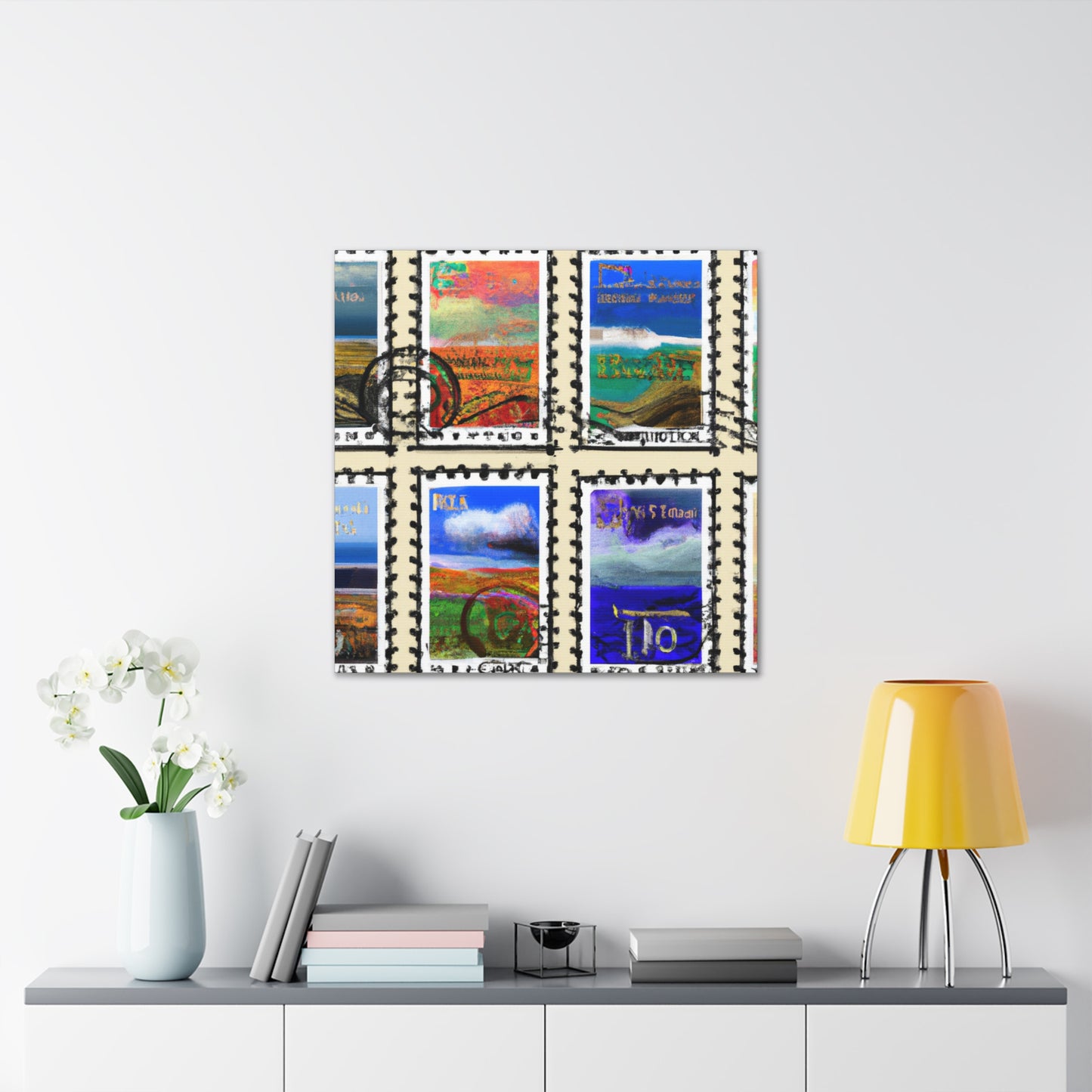 Globetrotter Postage Collection - Postage Stamp Collector Canvas Wall Art