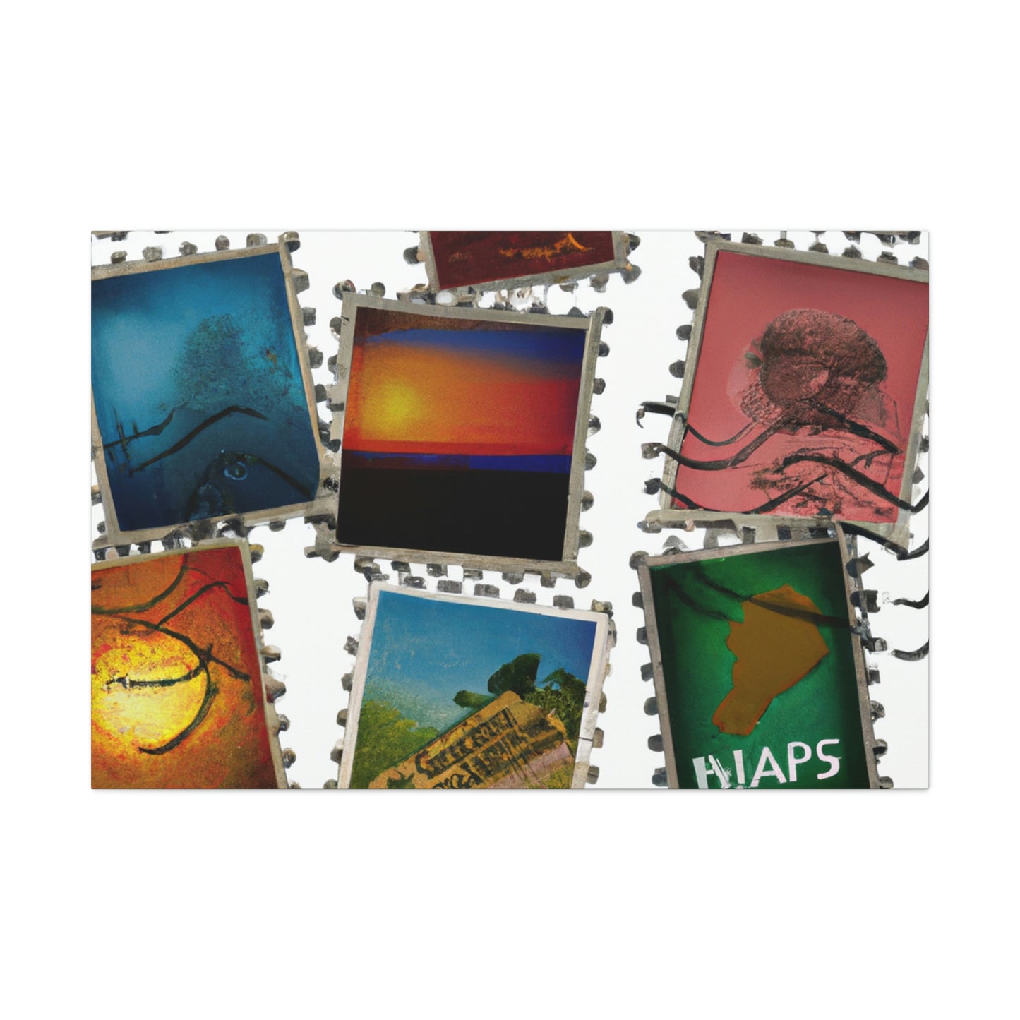 "Globetrotter Postal Stamps" - Postage Stamp Collector Canvas Wall Art
