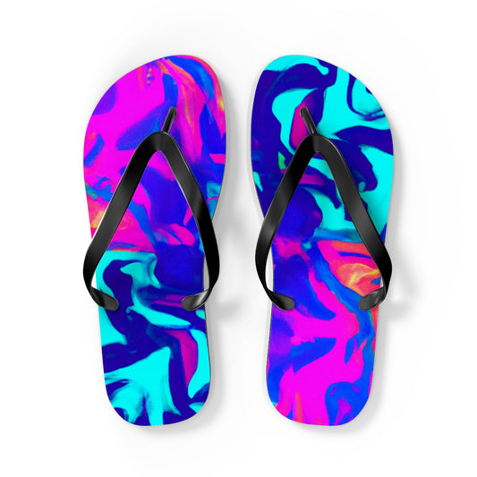 Helena Humphrey's Handcrafted Shoes - Psychedelic Trippy Flip Flop Beach Sandals