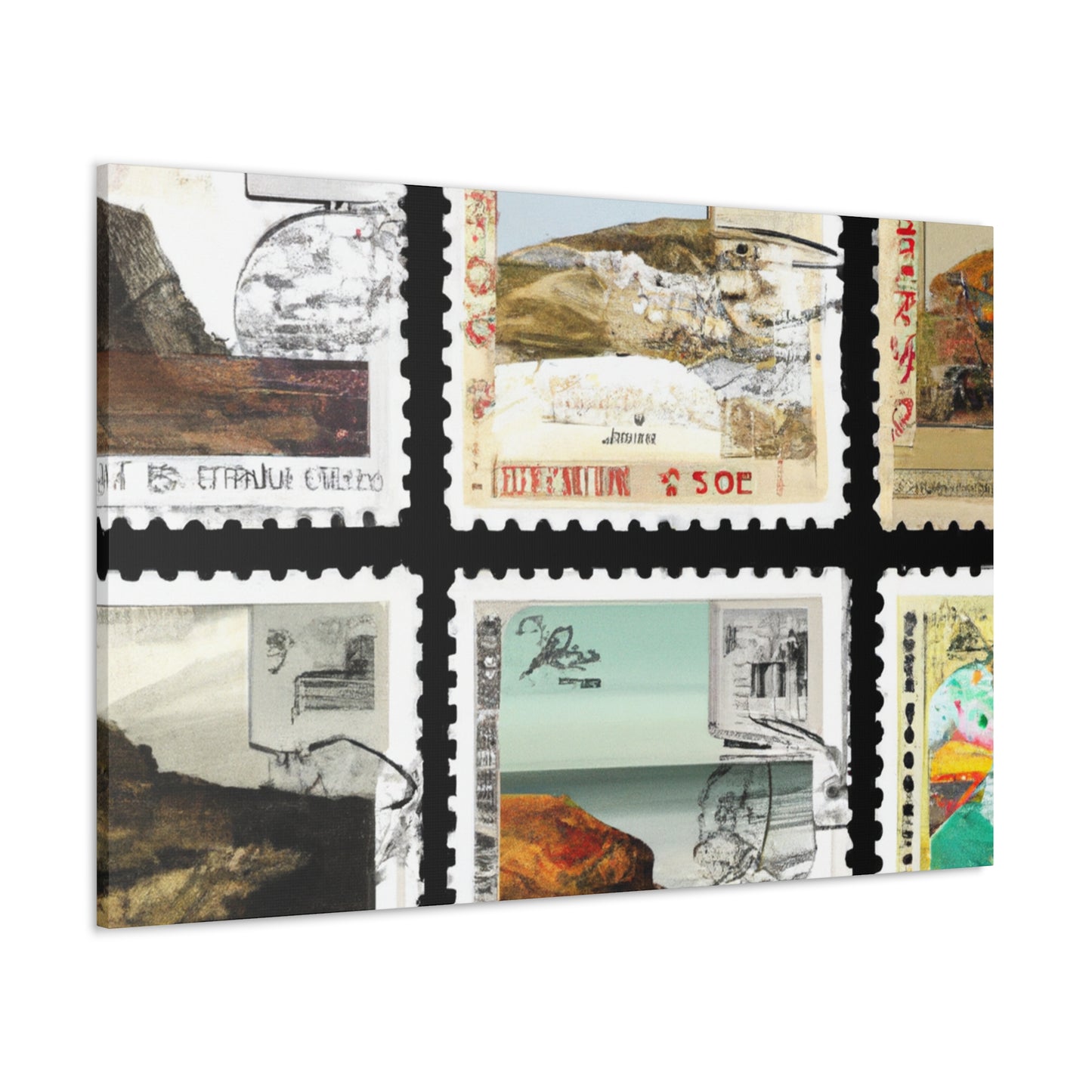 Globetrotter's Gallery - Postage Stamp Collector Canvas Wall Art