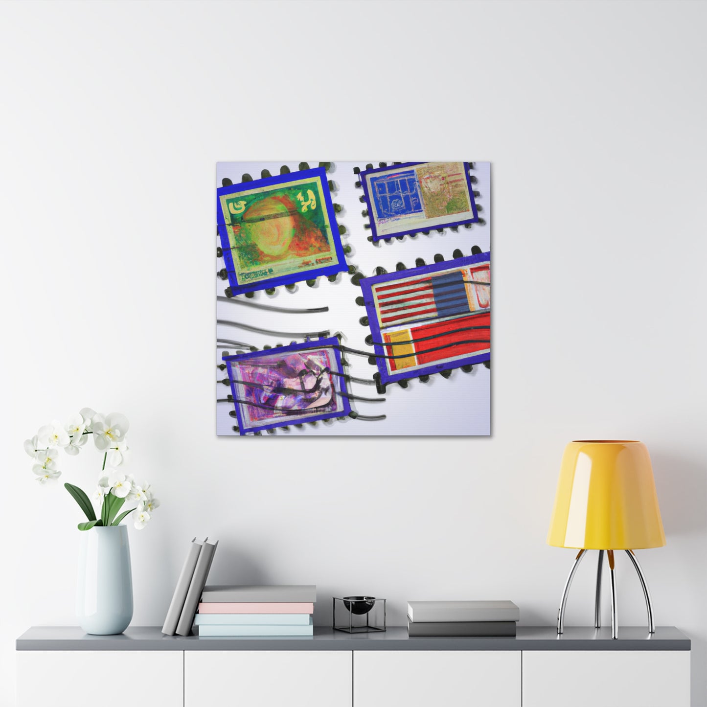 World Heritage Postage Collection - Postage Stamp Collector Canvas Wall Art