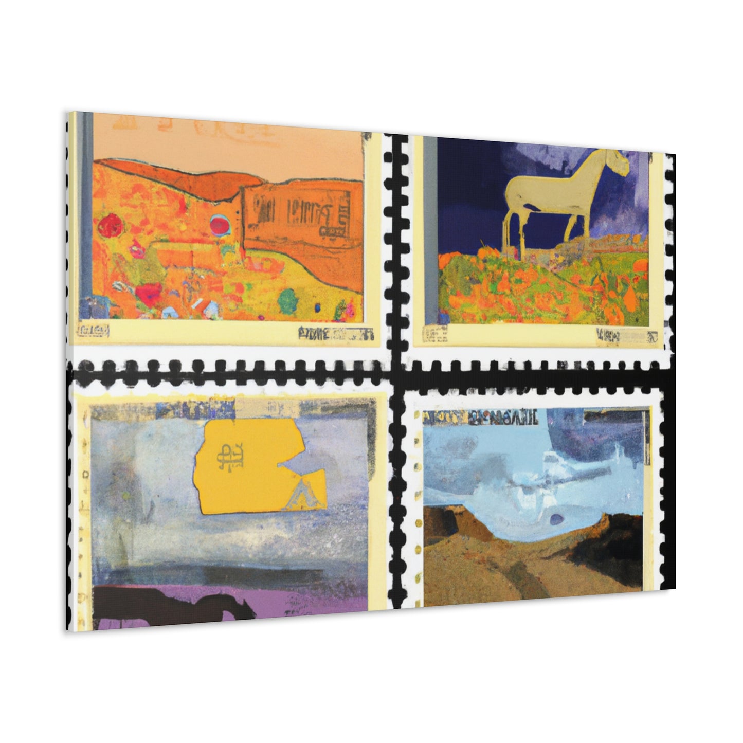 Global Cultural Legends Stamps - Postage Stamp Collector Canvas Wall Art