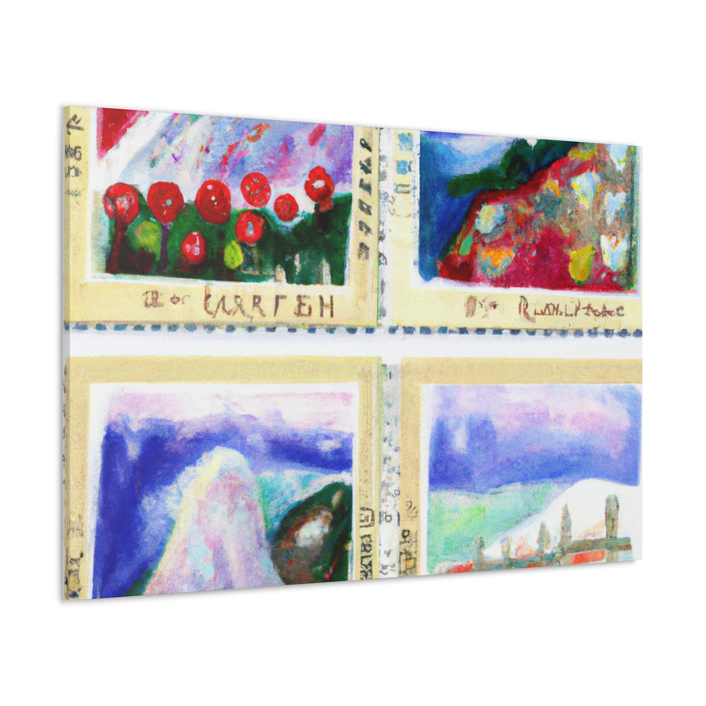 International Icons Commemorative Stamps - Postage Stamp Collector Canvas Wall Art