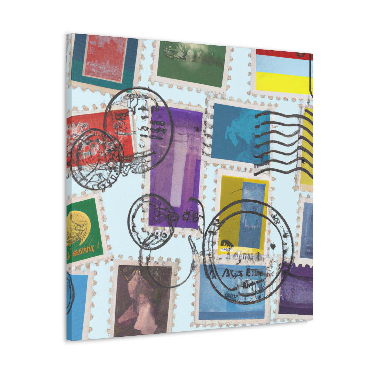 GlobalJourney stamps. - Postage Stamp Collector Canvas Wall Art