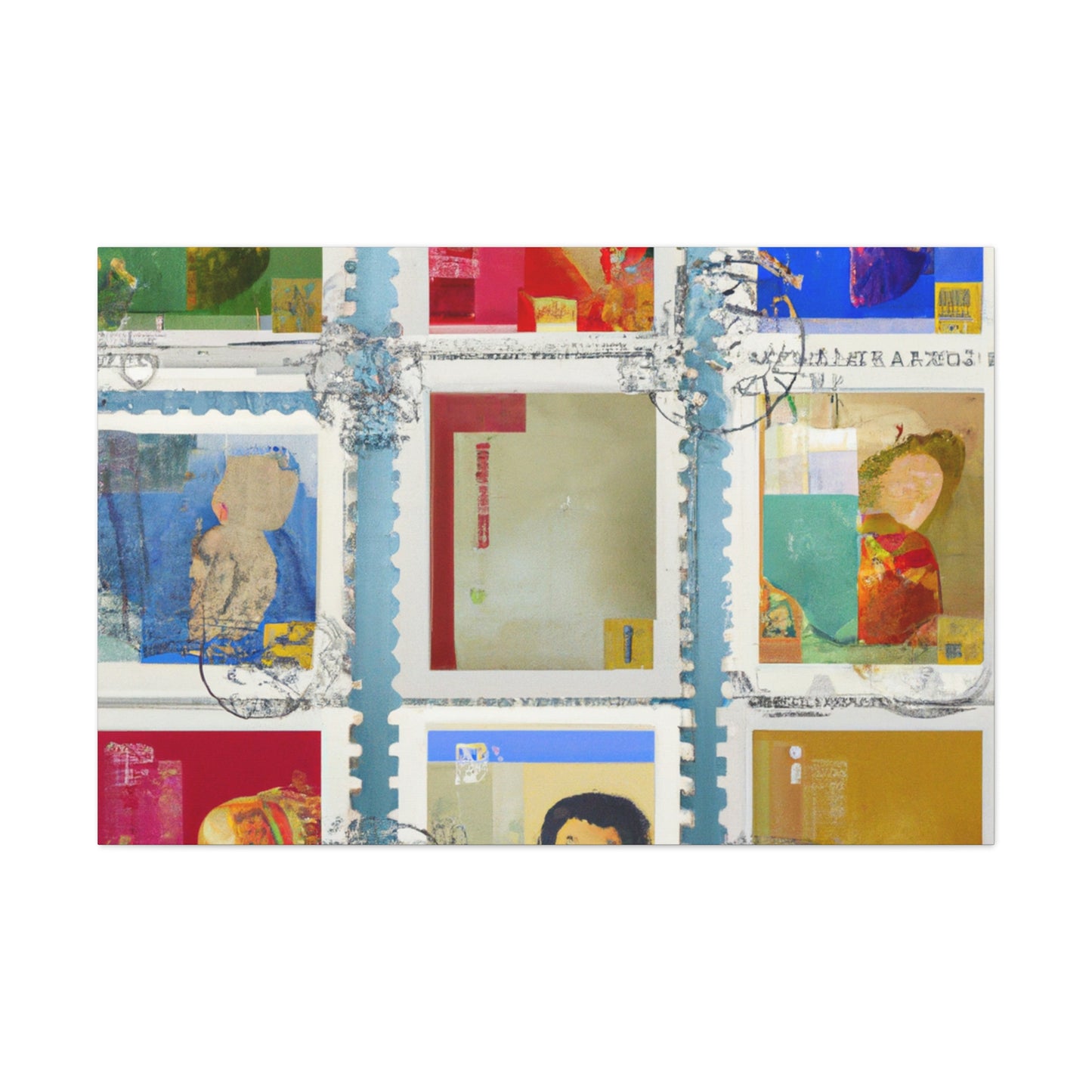 Global Culture Collection - Postage Stamp Collector Canvas Wall Art