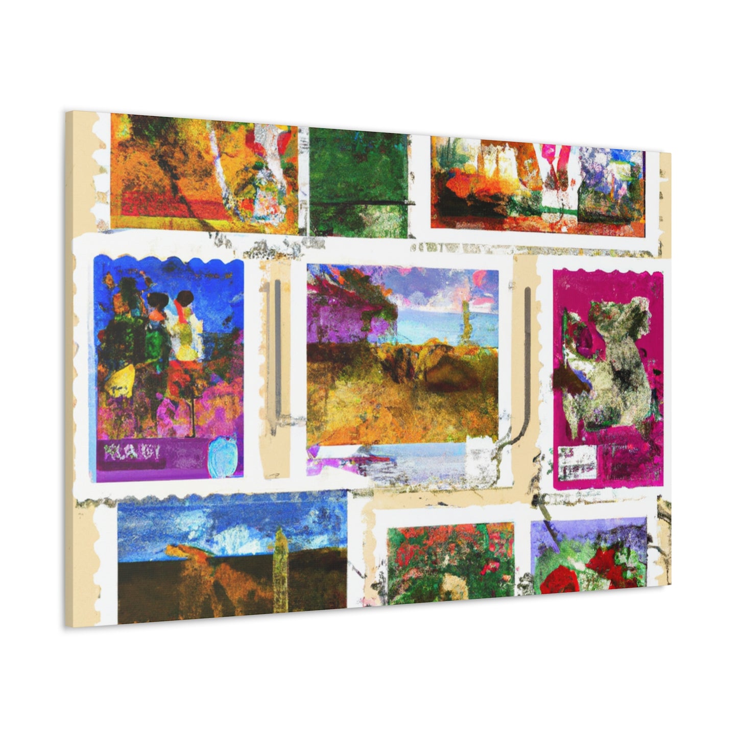 Global Expressions Stamps - Postage Stamp Collector Canvas Wall Art