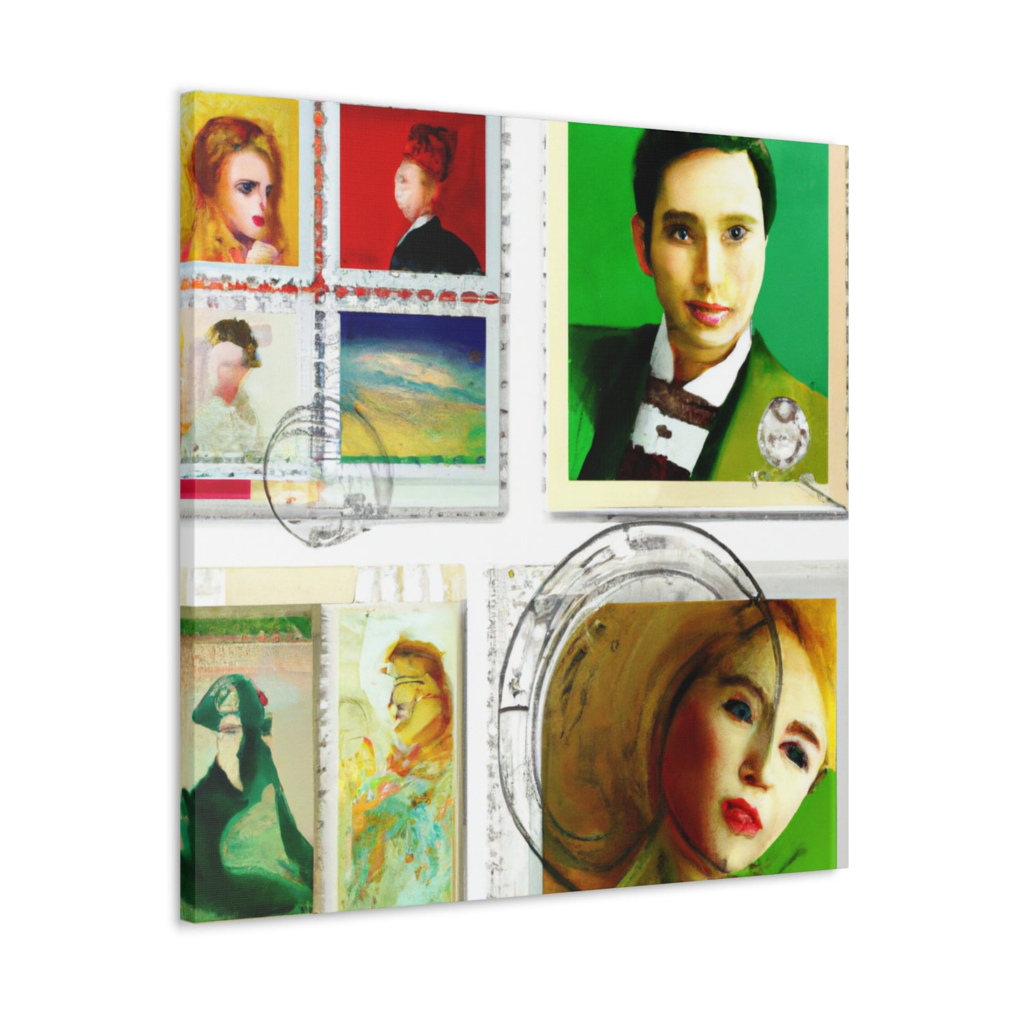 International Melodies Stamp Collection - Postage Stamp Collector Canvas Wall Art