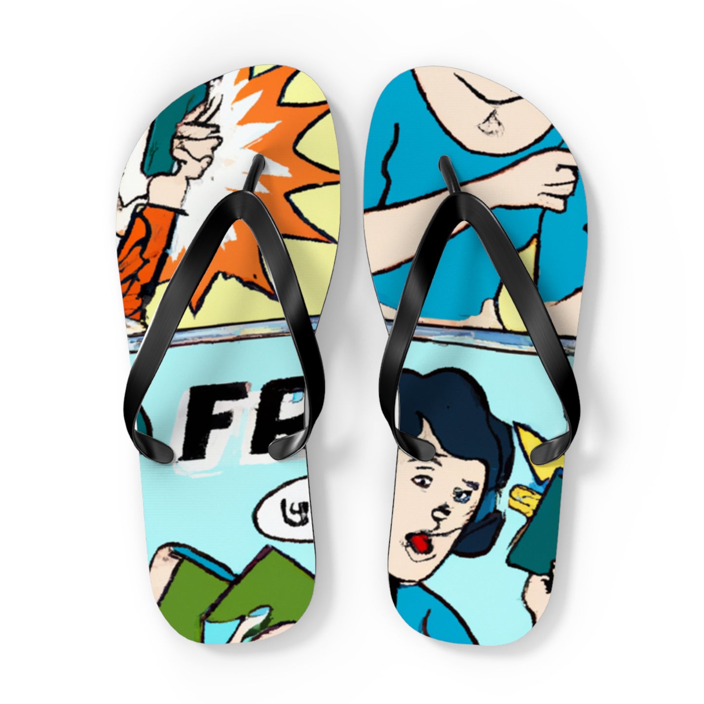 Captain Caliber - Comics Collector Flip Flop Beach Sandals