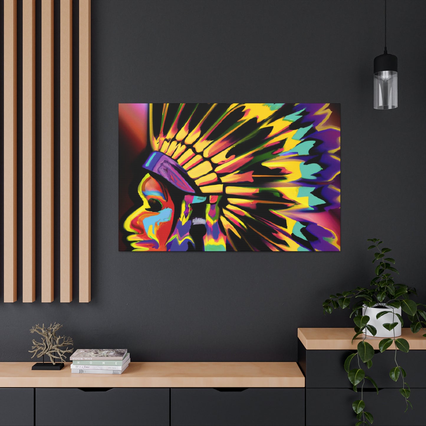 Big Chief Running Deer. - Native American Indian Canvas Wall Art