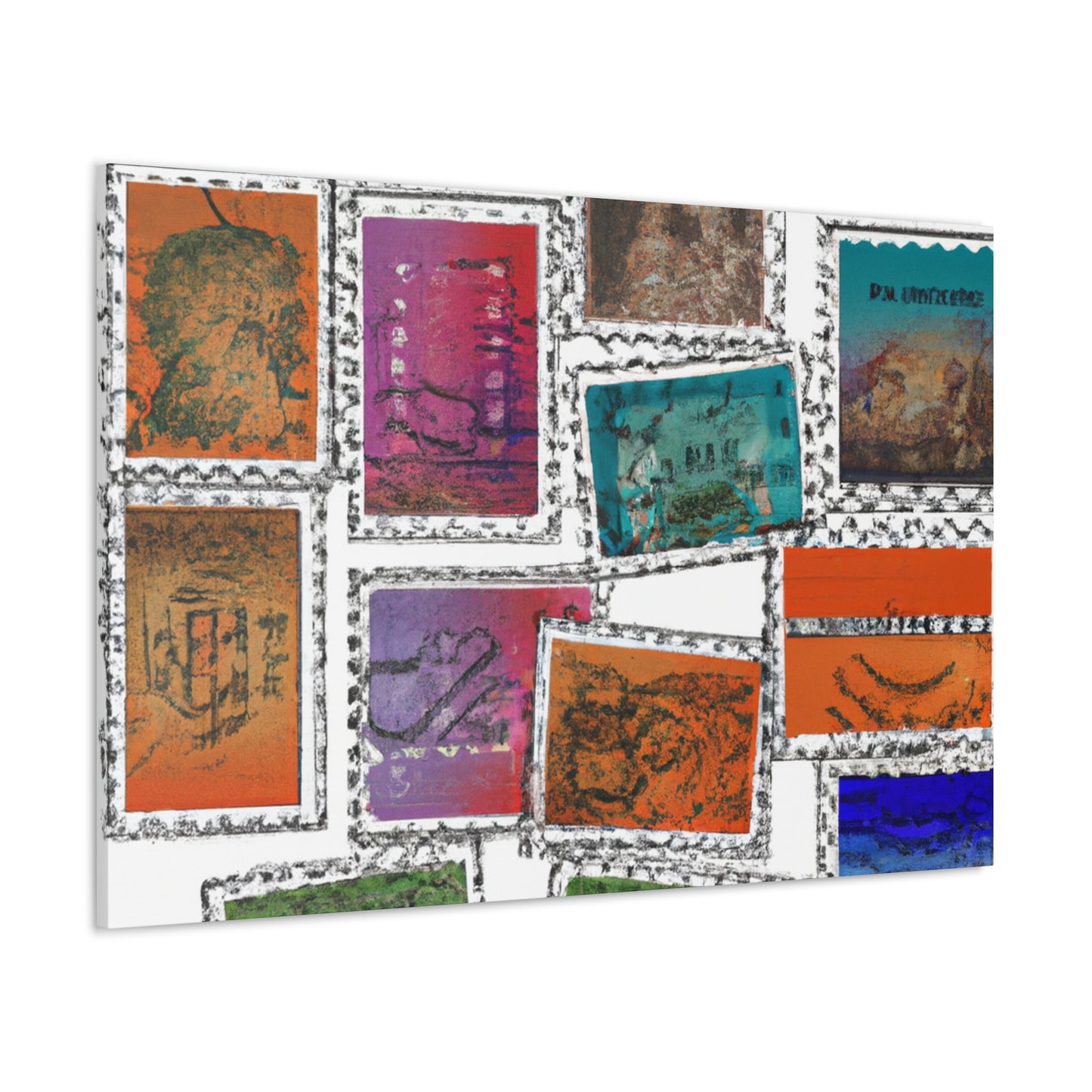 International Traveling Art Stamps - Postage Stamp Collector Canvas Wall Art