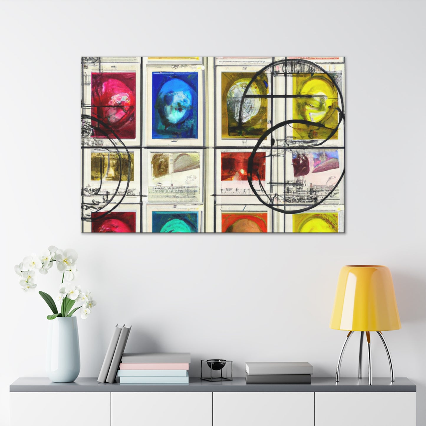 "Symbols of Global Unity" - Postage Stamp Collector Canvas Wall Art