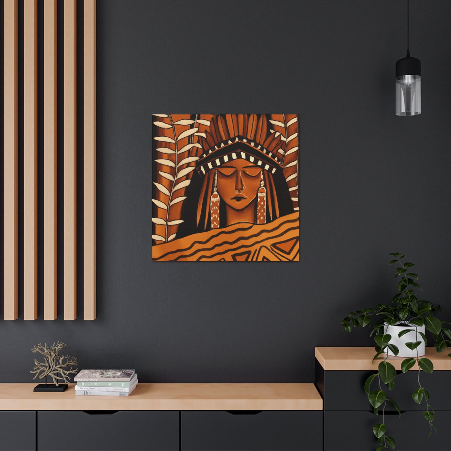 Little Deer of the Painted Valley - Native American Indian Canvas Wall Art