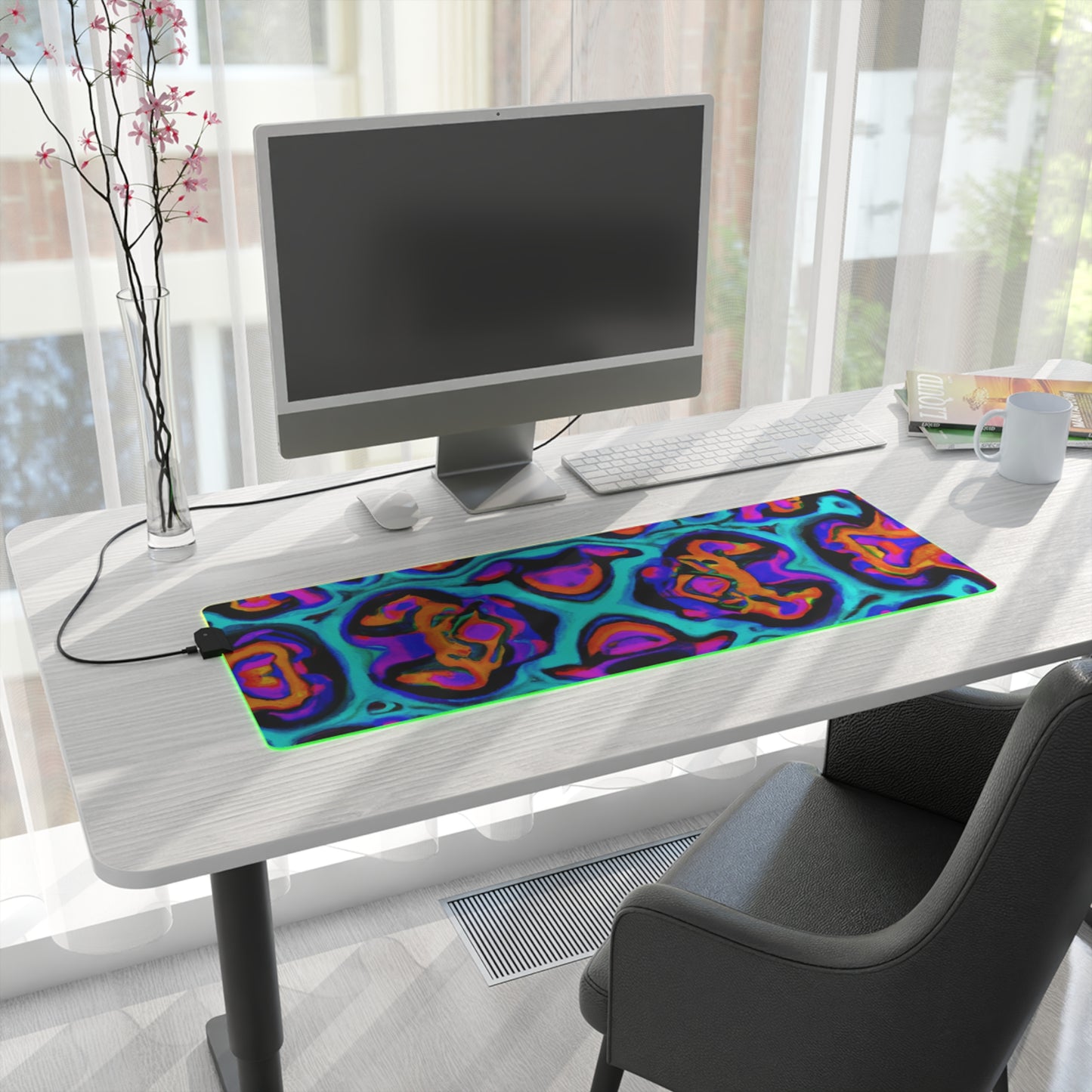 The Commander: Admiral Lucy Swift - Psychedelic Trippy LED Light Up Gaming Mouse Pad