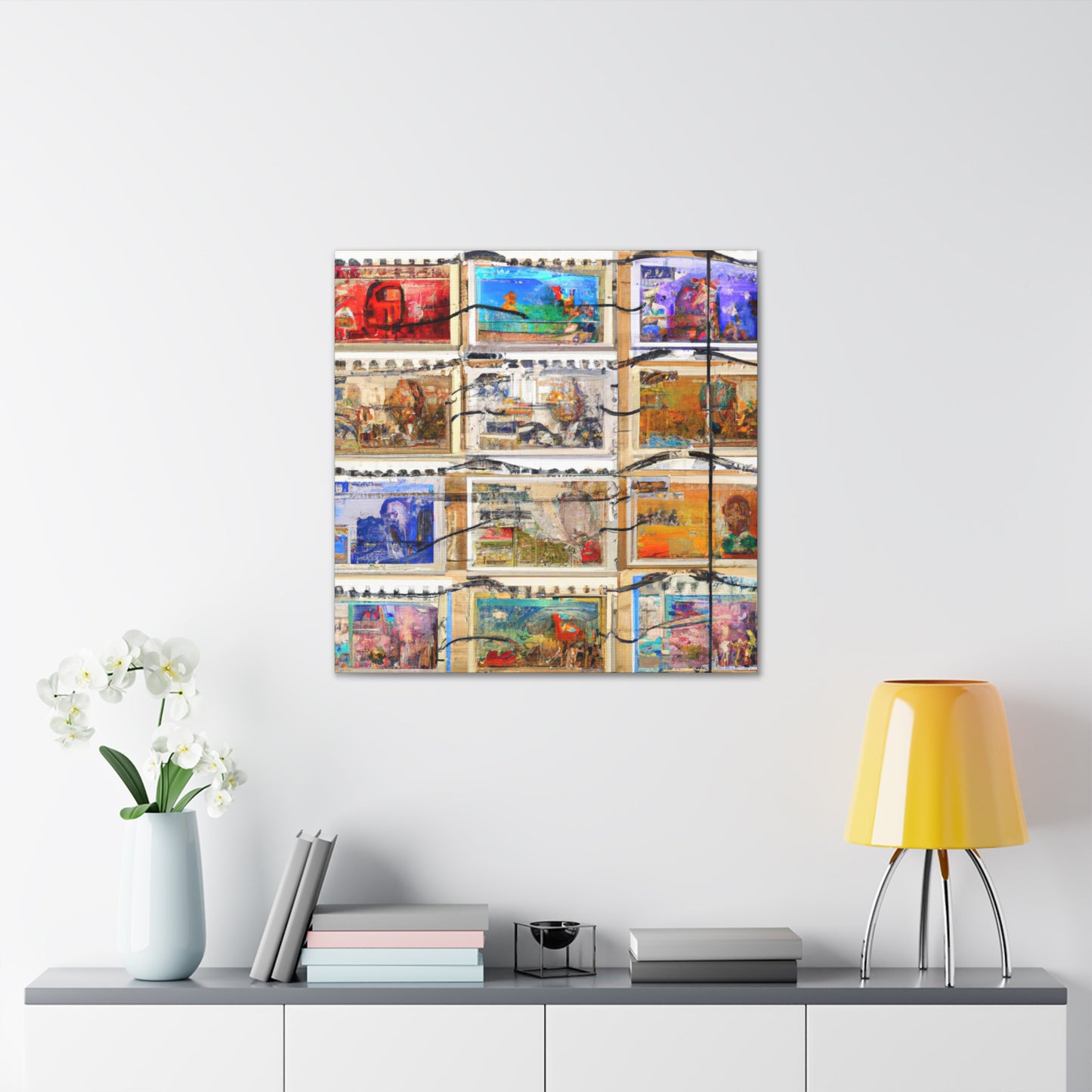 Global Connections stamp series - Postage Stamp Collector Canvas Wall Art