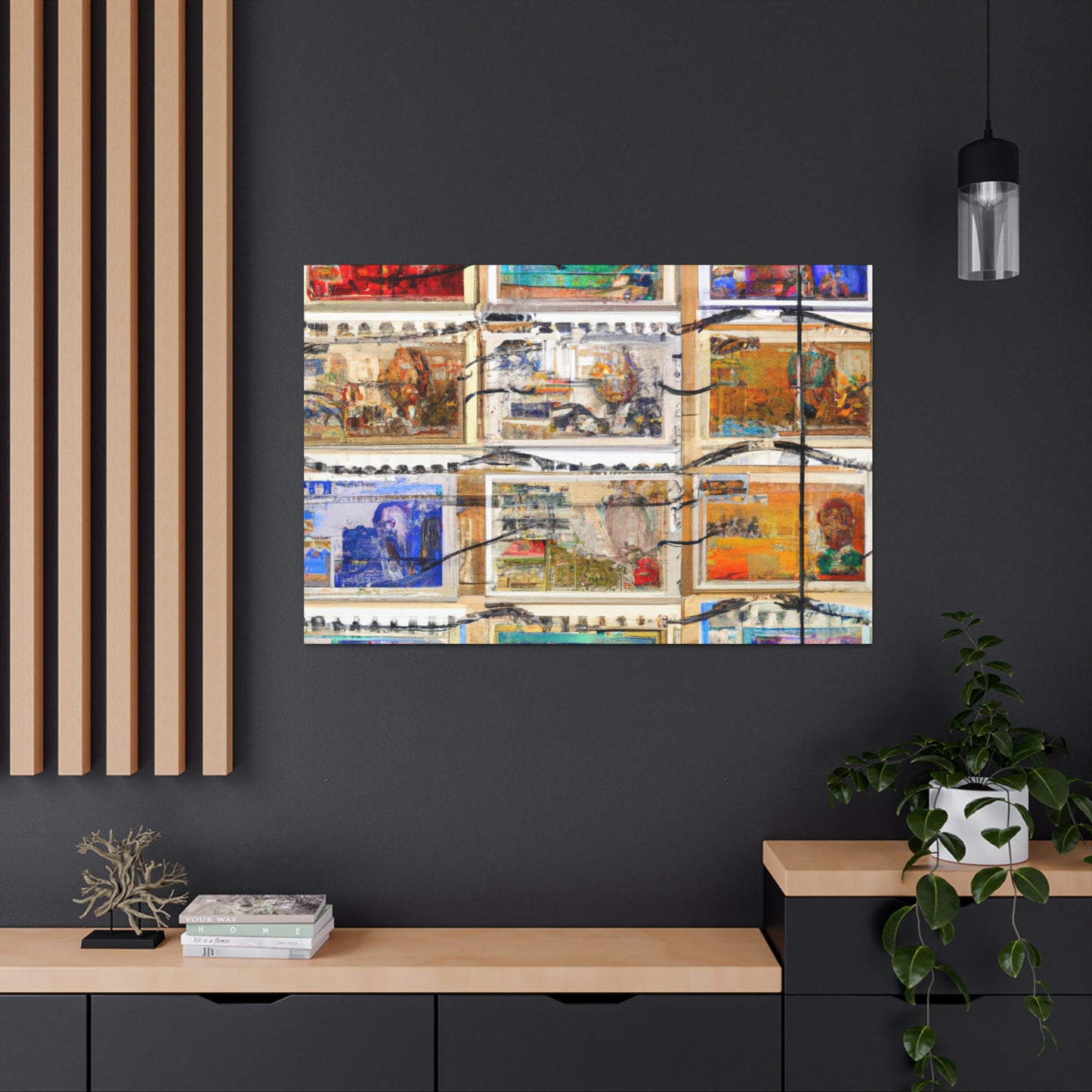 Global Connections stamp series - Postage Stamp Collector Canvas Wall Art