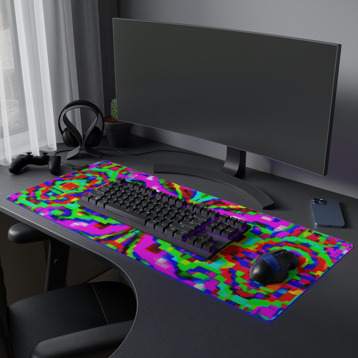 Captain Betty Boop - Psychedelic Trippy LED Light Up Gaming Mouse Pad