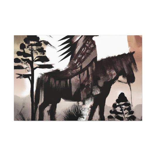 Running Wolf - Native American Indian Canvas Wall Art