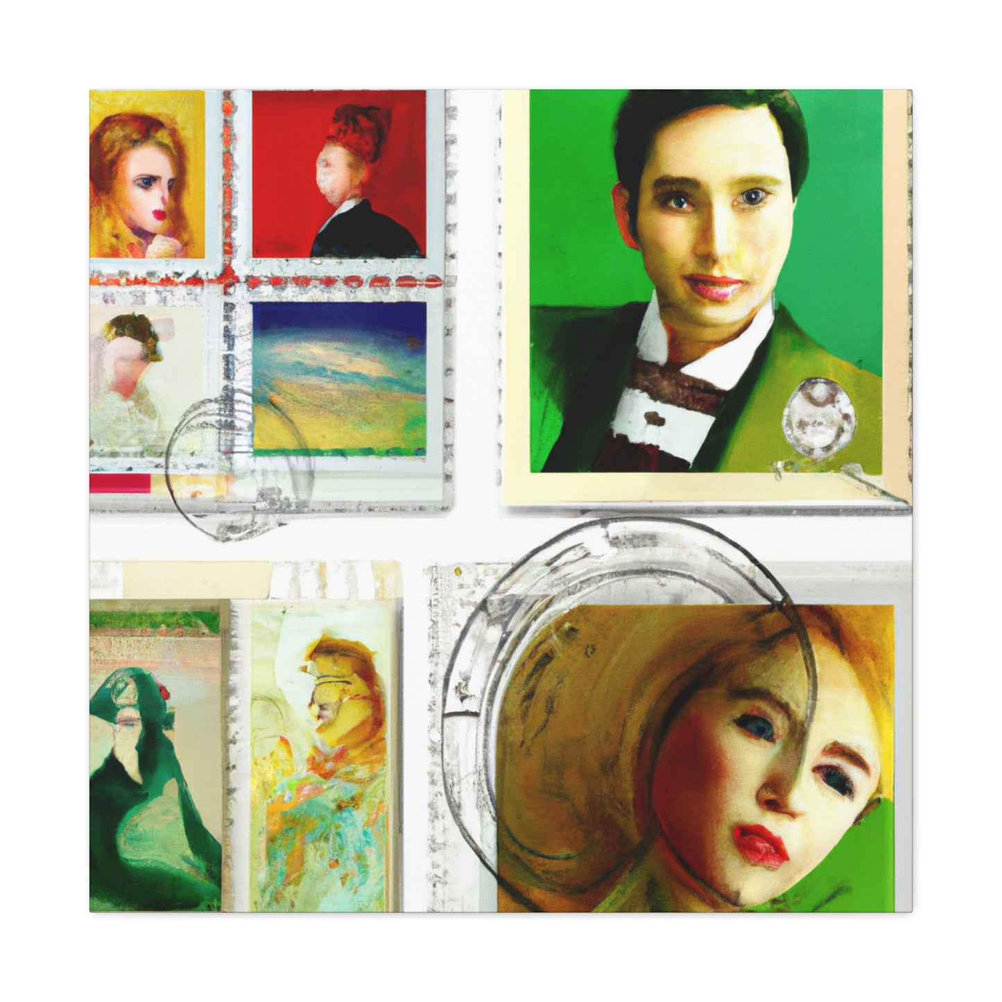 International Melodies Stamp Collection - Postage Stamp Collector Canvas Wall Art