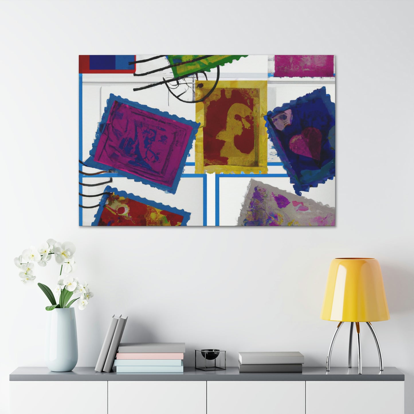 Global Glories stamps - Postage Stamp Collector Canvas Wall Art
