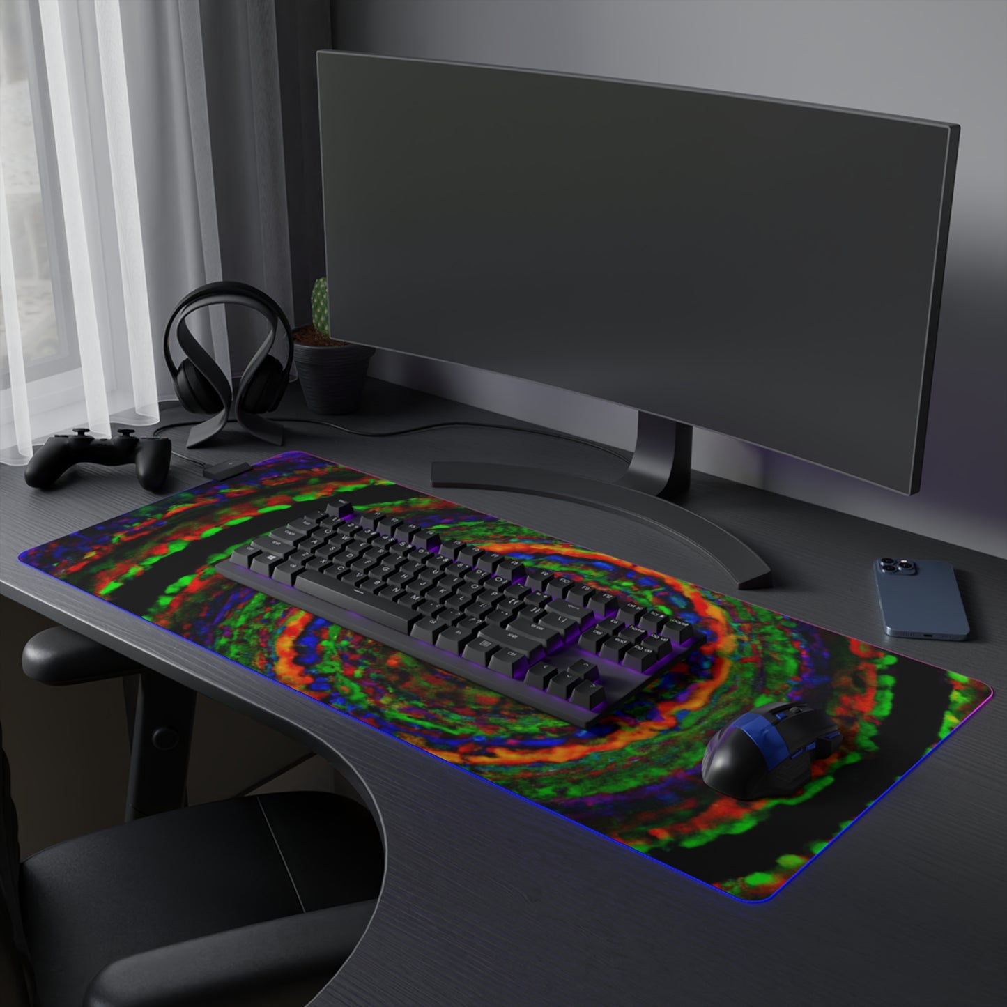 Buster Balwanz - Psychedelic Trippy LED Light Up Gaming Mouse Pad