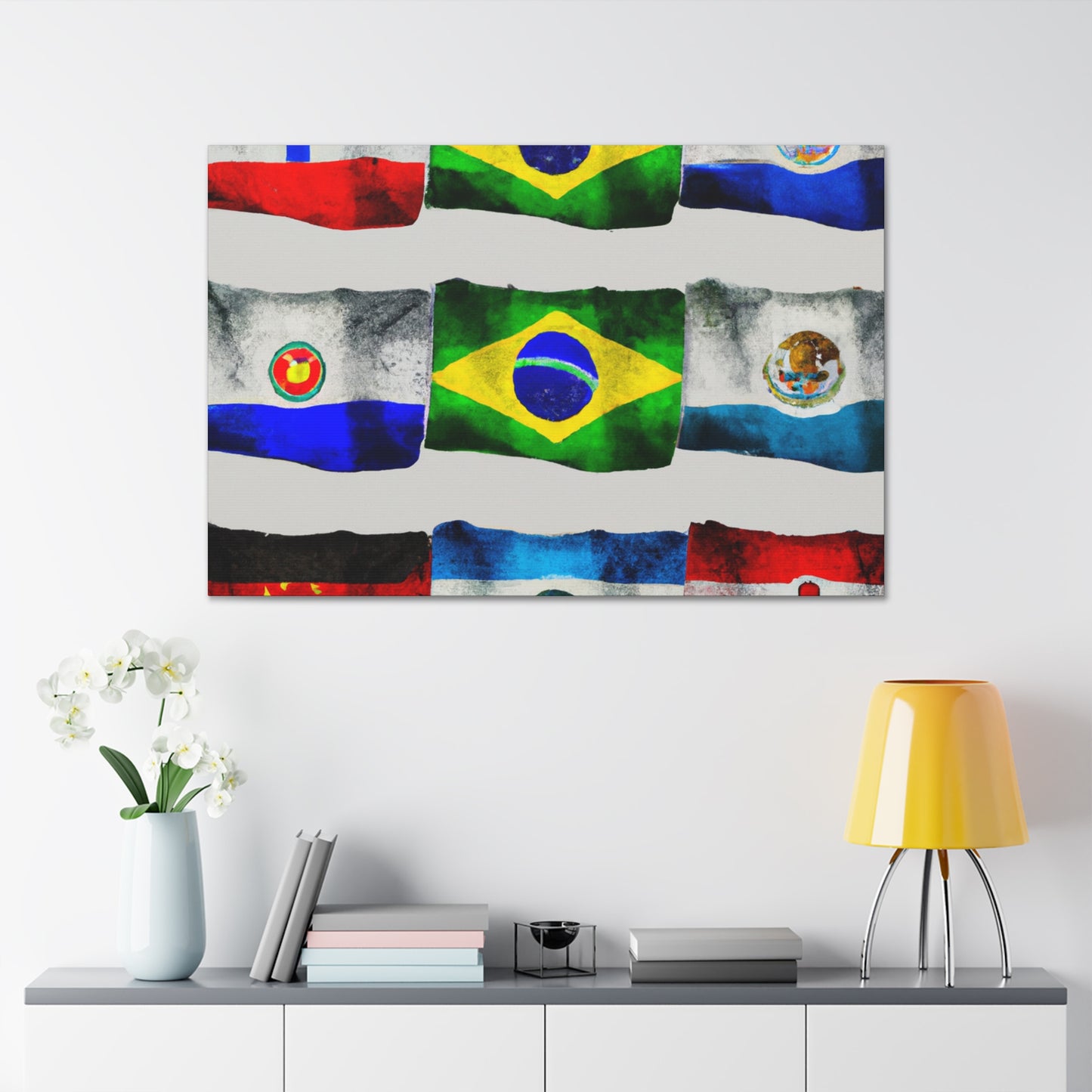 Adelina De Oliveira (1892-1951) - Flags Of The World Canvas Wall Art