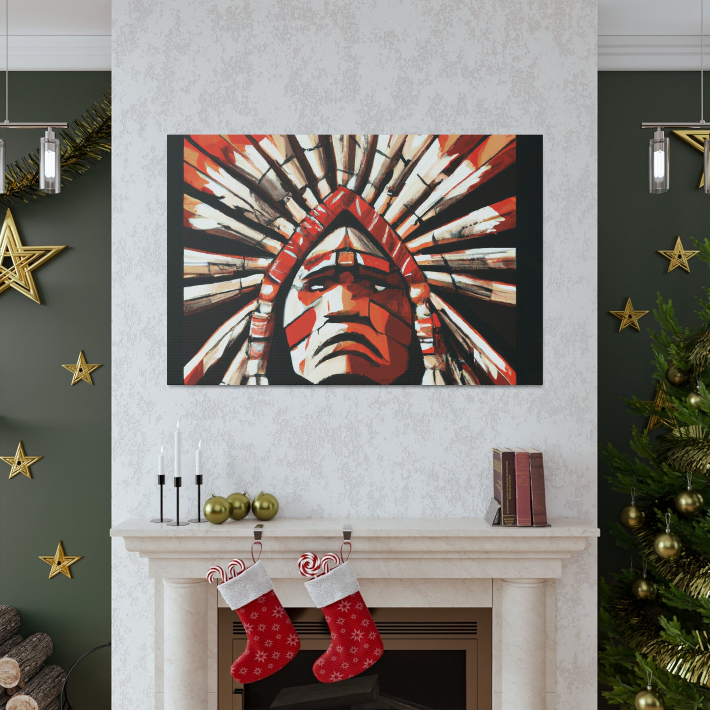 Crow Feathers. - Native American Indian Canvas Wall Art