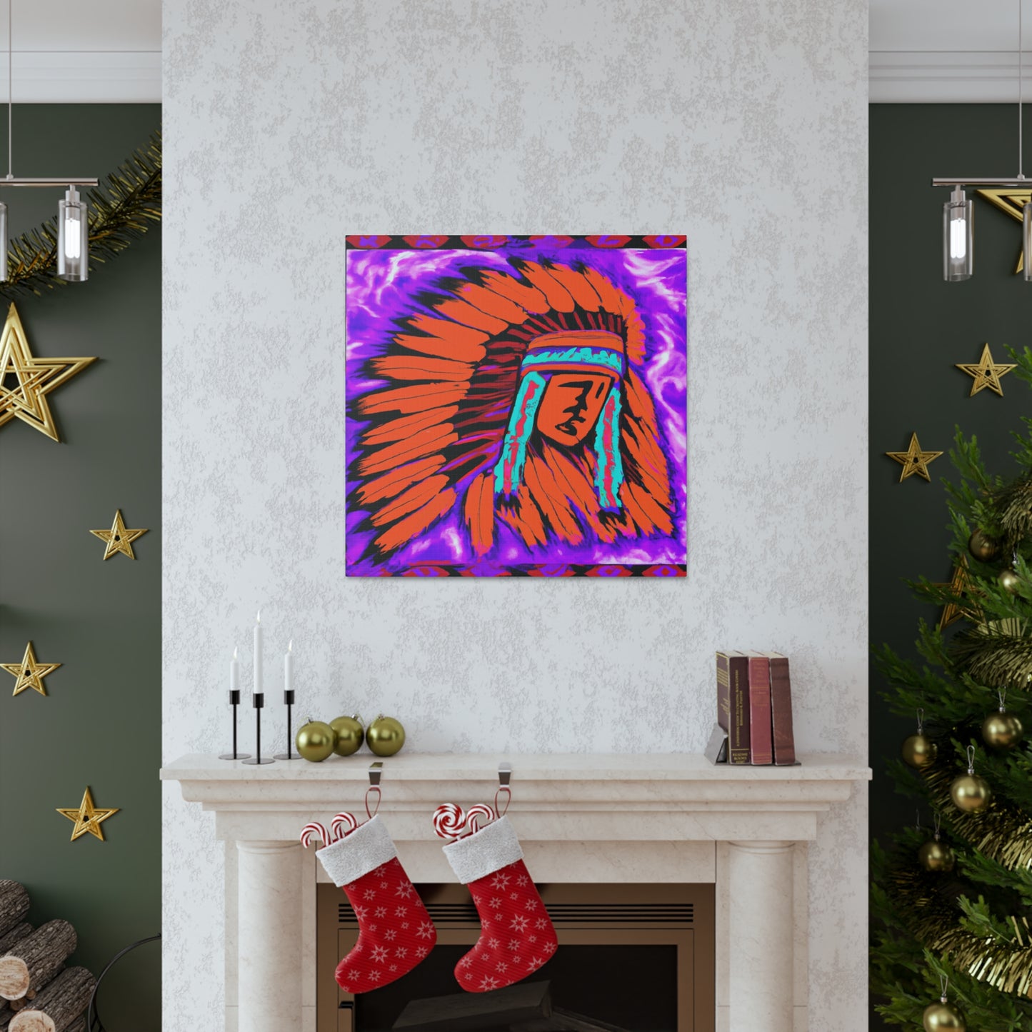 Tecumseh Brightstar - Native American Indian Canvas Wall Art