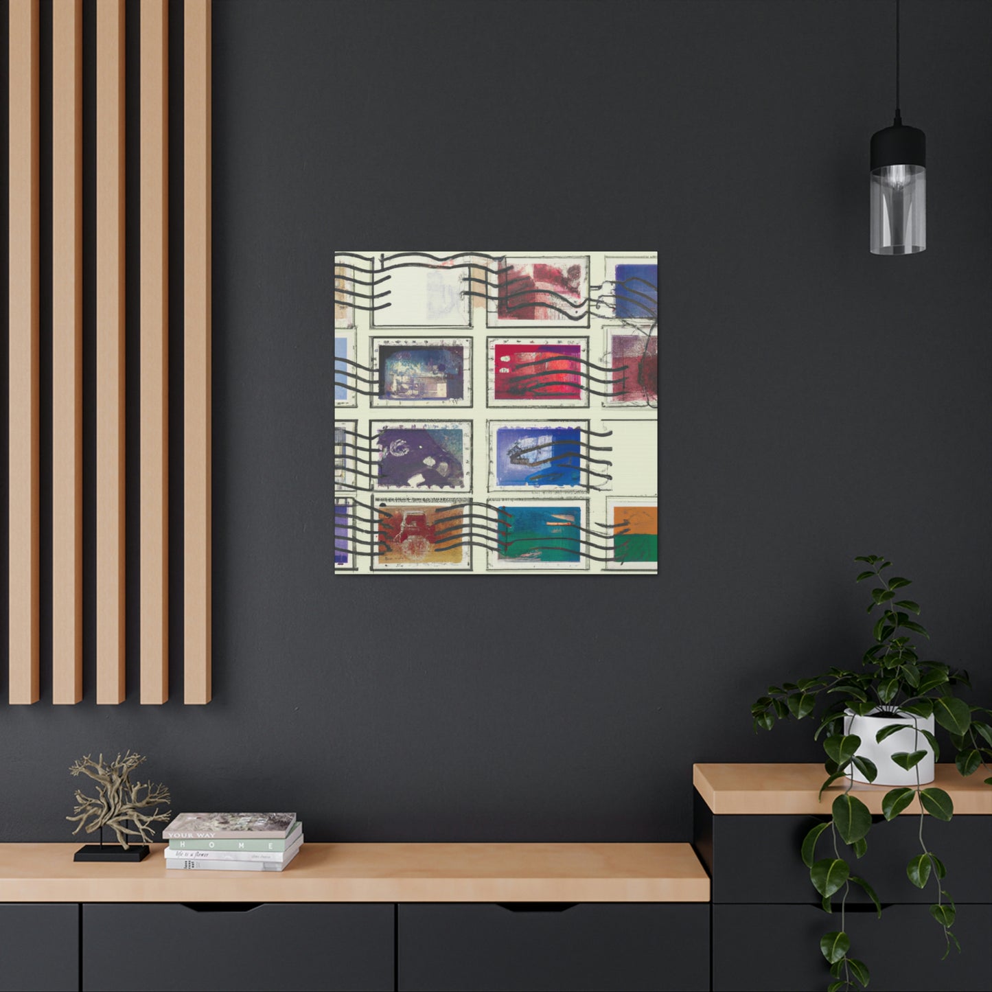 Worldwide Wonders: A Stamp Collection - Postage Stamp Collector Canvas Wall Art