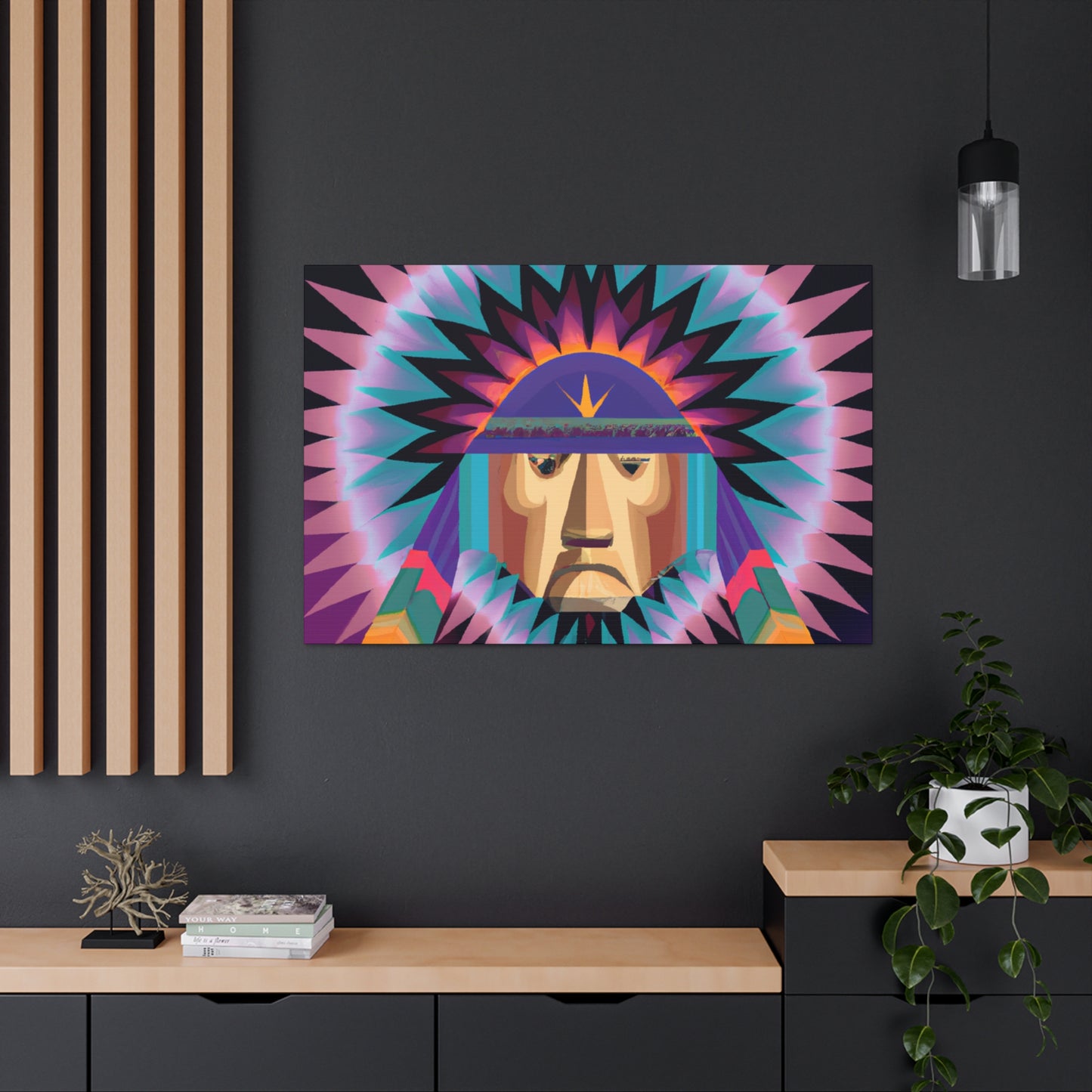 Tecumseh Strongbear - Native American Indian Canvas Wall Art