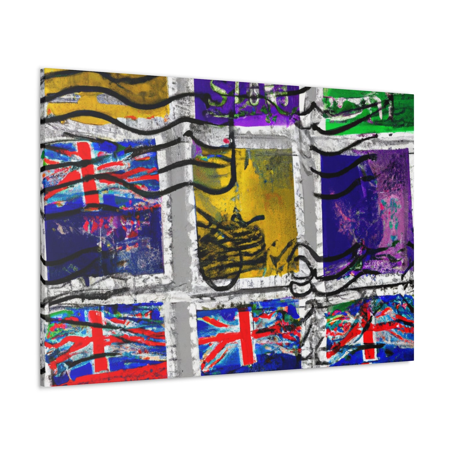 Global Traveler Commemorative Series - Postage Stamp Collector Canvas Wall Art