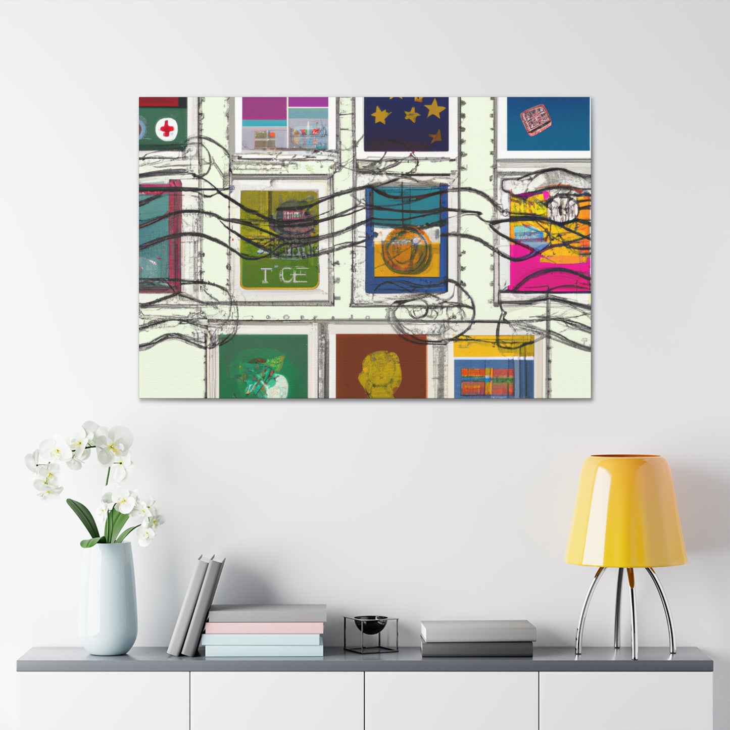 Global Wonders Stamps - Postage Stamp Collector Canvas Wall Art