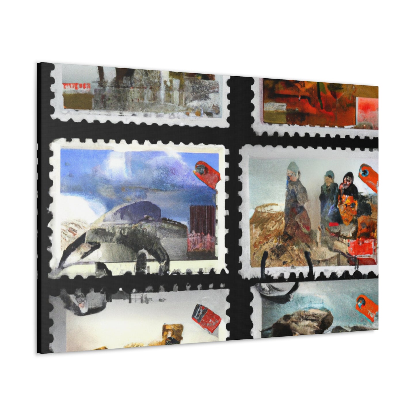 Global Grandeur Stamps - Postage Stamp Collector Canvas Wall Art