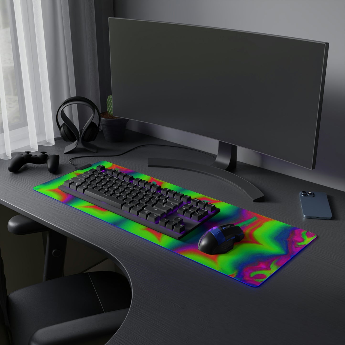 Rock 'n' Rolla Perry - Psychedelic Trippy LED Light Up Gaming Mouse Pad