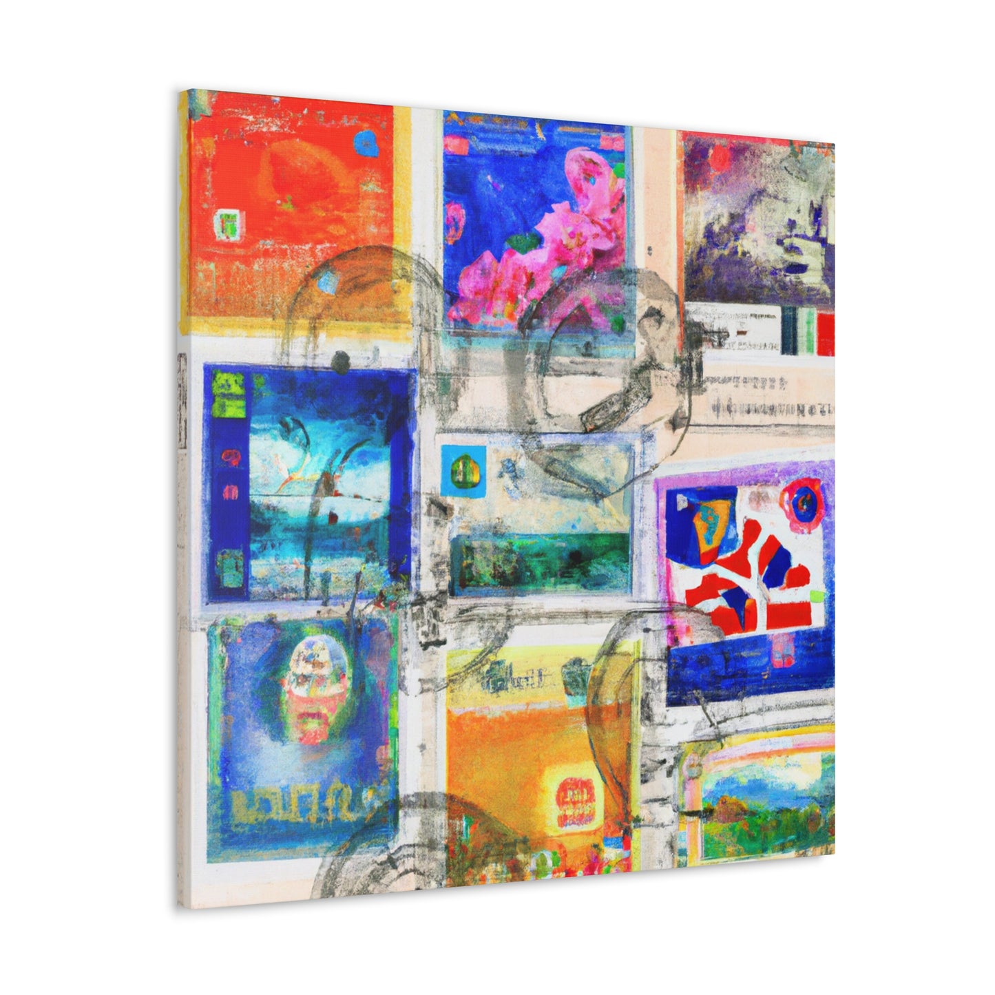 Global Adventure Stamp Collection - Postage Stamp Collector Canvas Wall Art