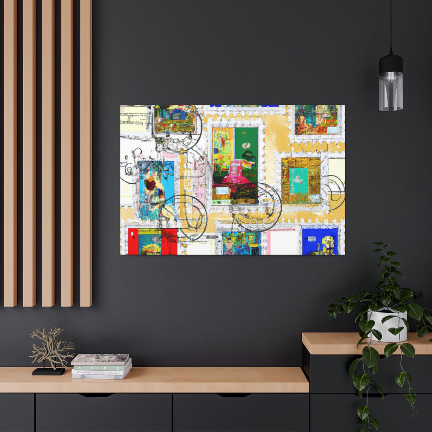 World Stamp Collection. - Postage Stamp Collector Canvas Wall Art