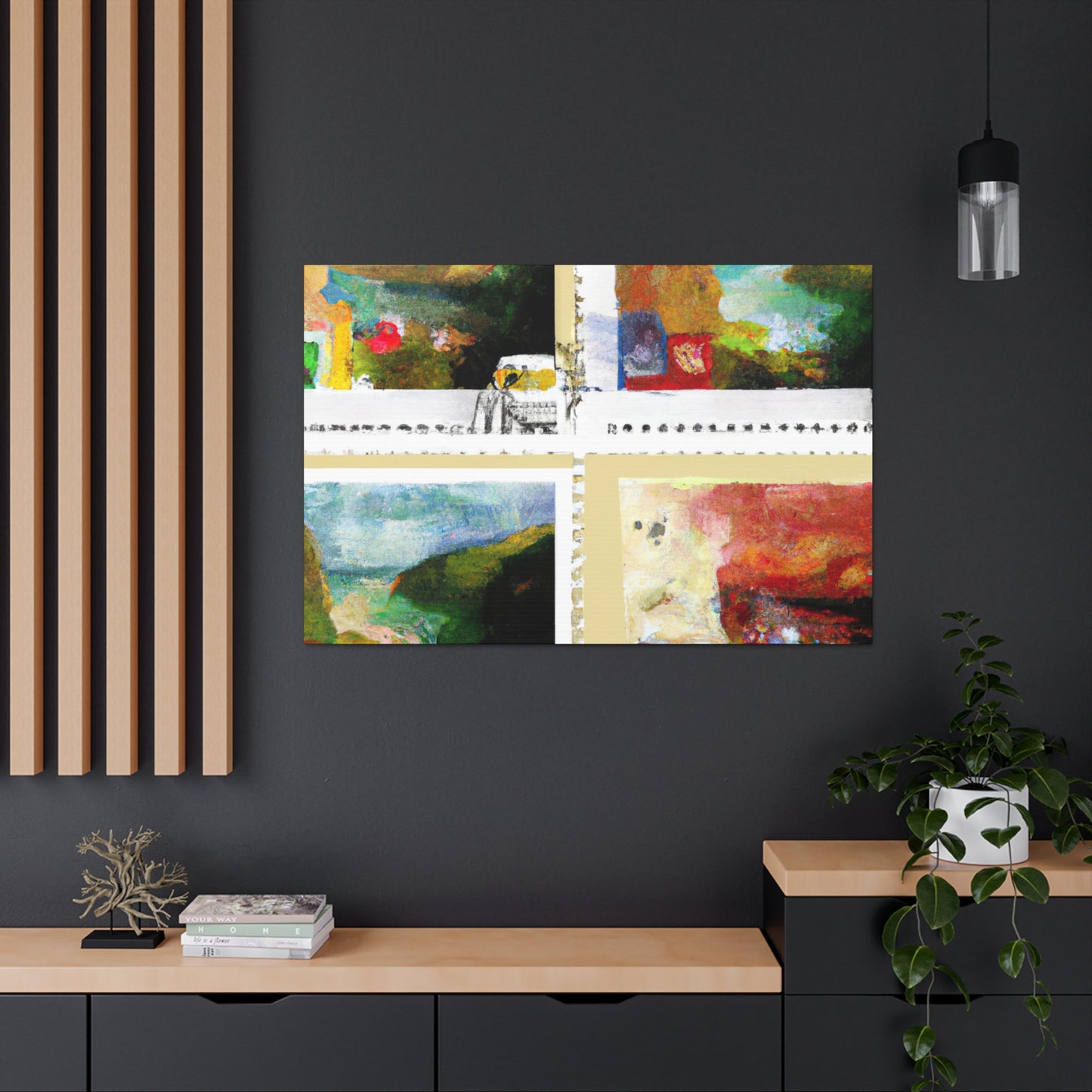 World Wonders Collection - Postage Stamp Collector Canvas Wall Art