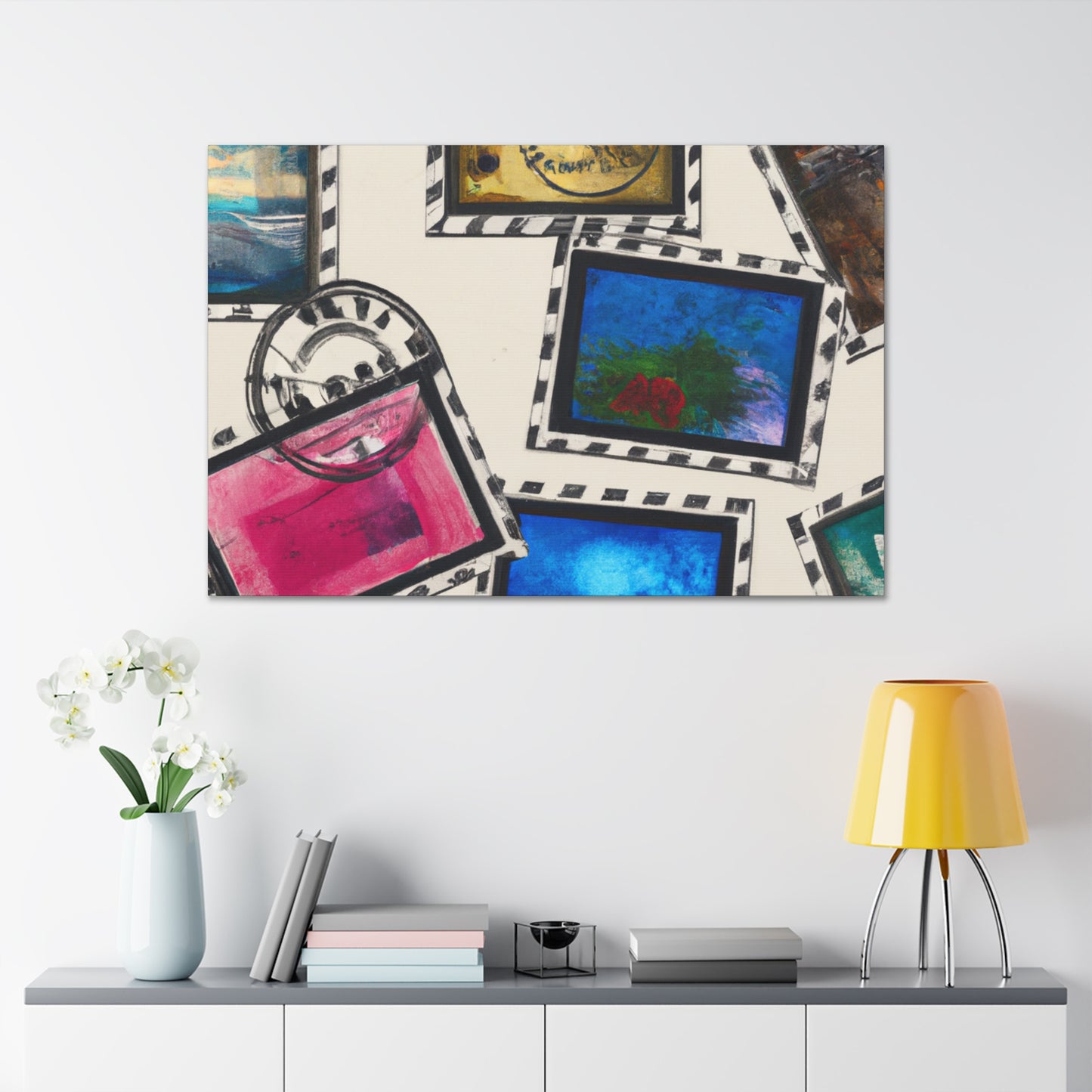 Global Glories postage stamps - Postage Stamp Collector Canvas Wall Art