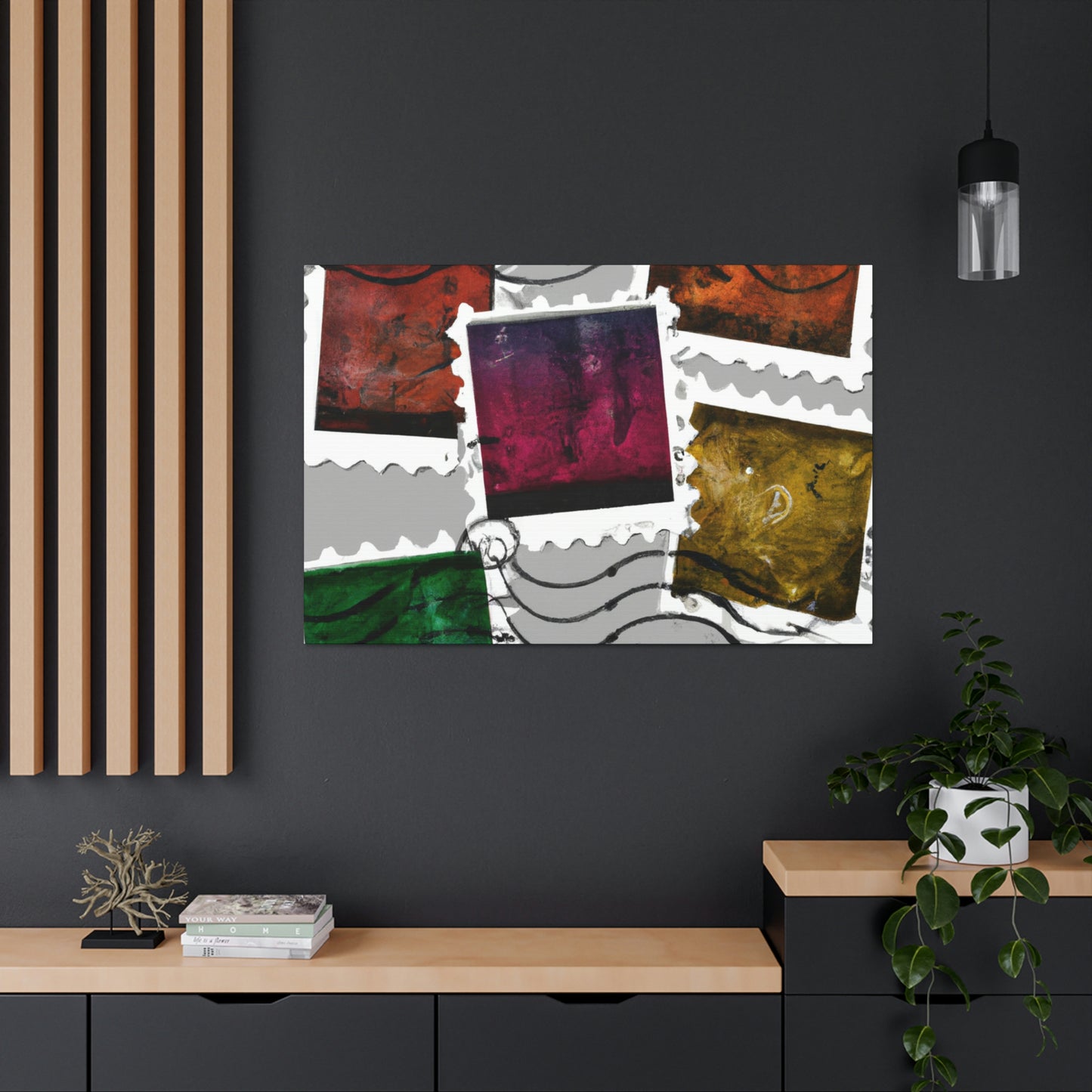 International Summer Scenery Stamps - Postage Stamp Collector Canvas Wall Art