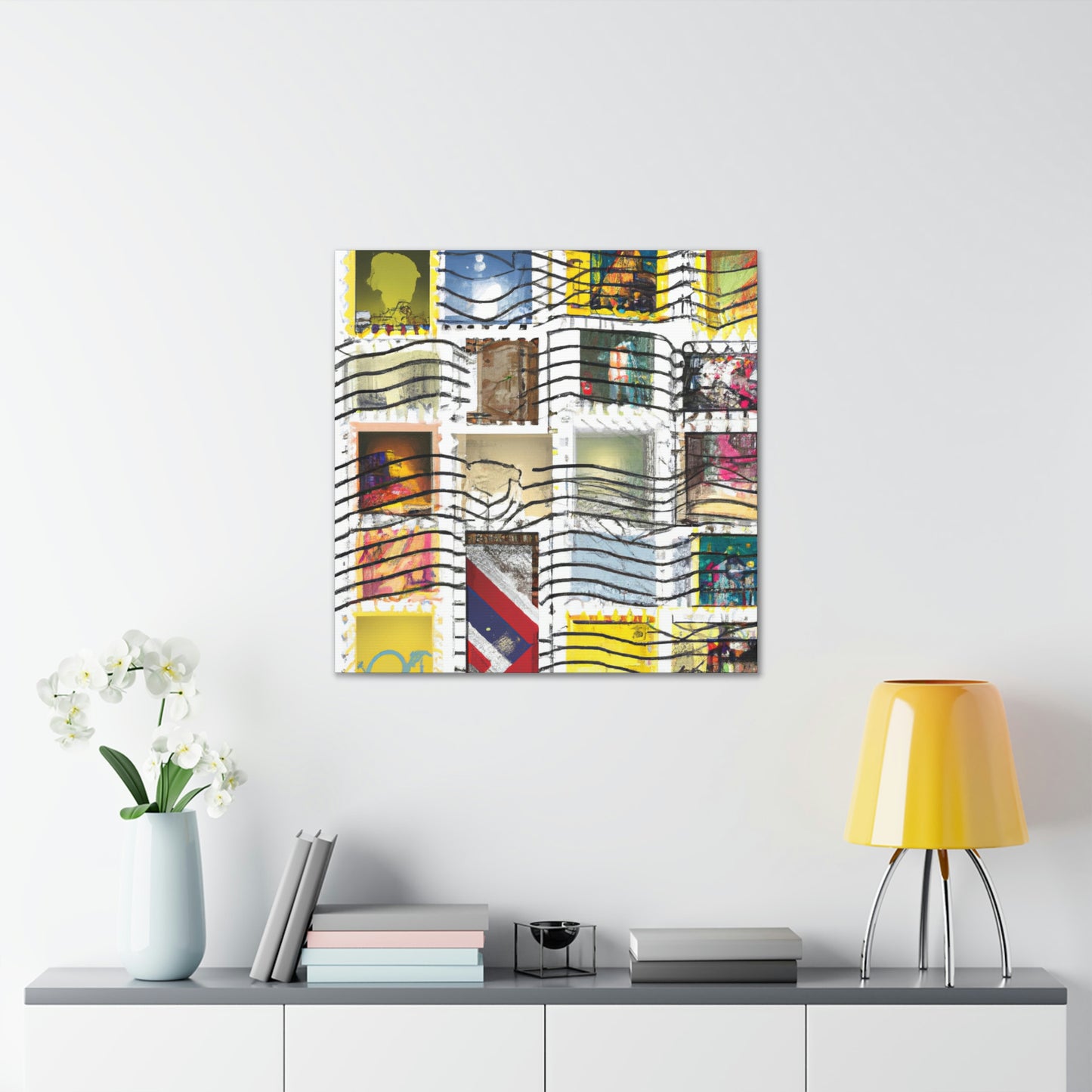 World Wanderings Postage Stamps - Canvas