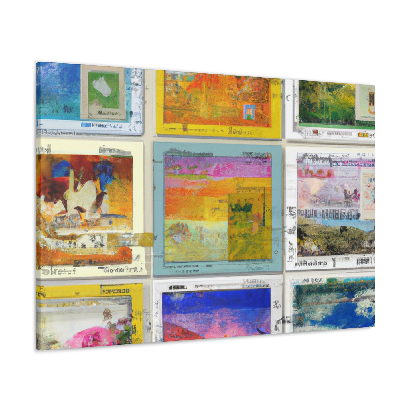 World of Wonders Stamp Collection - Postage Stamp Collector Canvas Wall Art