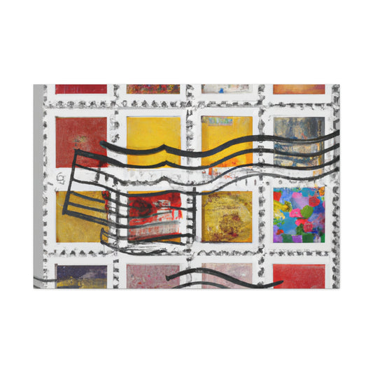 "Global Mosaic: A Stamp Collection of World Wonders" - Postage Stamp Collector Canvas Wall Art