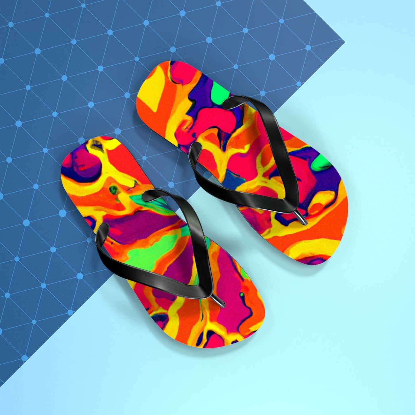 Caleb Shoefoot - Psychedelic Trippy Flip Flop Beach Sandals