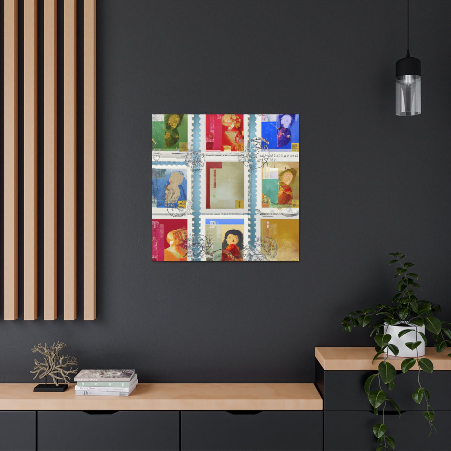 Global Culture Collection - Postage Stamp Collector Canvas Wall Art